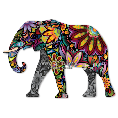 Colored Drawing Elephant Printable Vinyl Heat Transfer